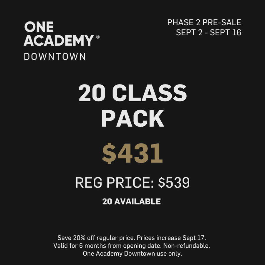 PRE-SALE: 20 CLASS PACK - OA DOWNTOWN