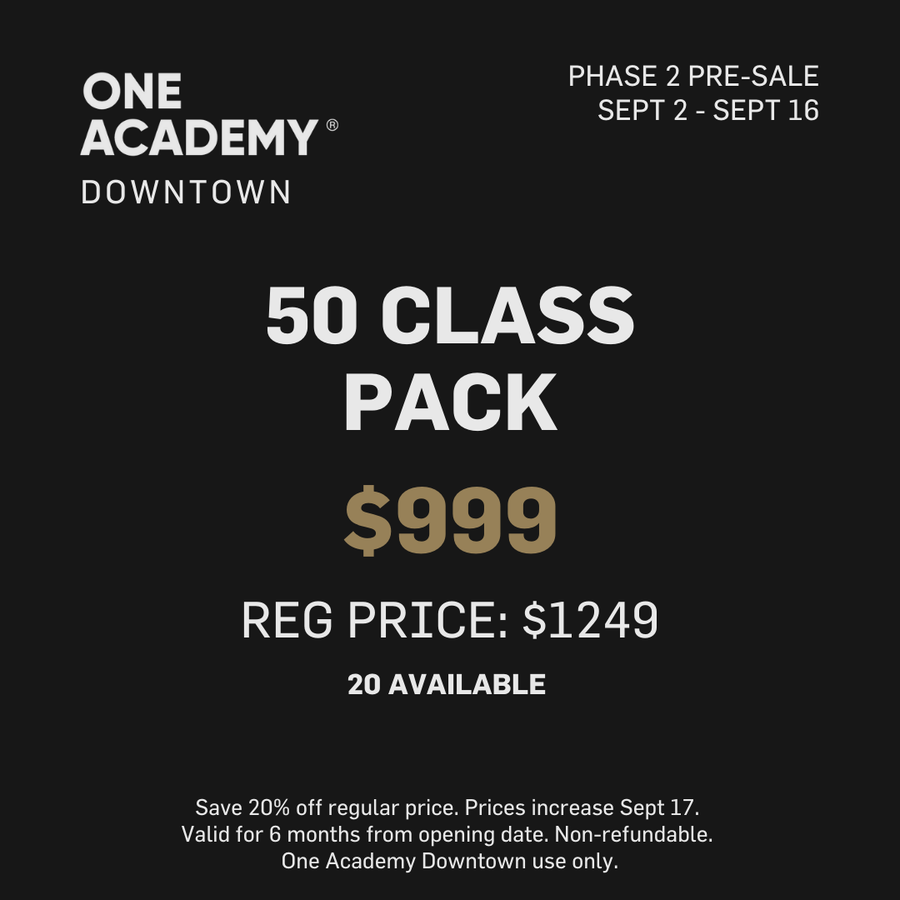 PRE-SALE: 50 CLASS PACK - OA DOWNTOWN