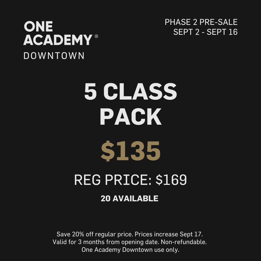 PRE-SALE: 5 CLASS PACK - OA DOWNTOWN