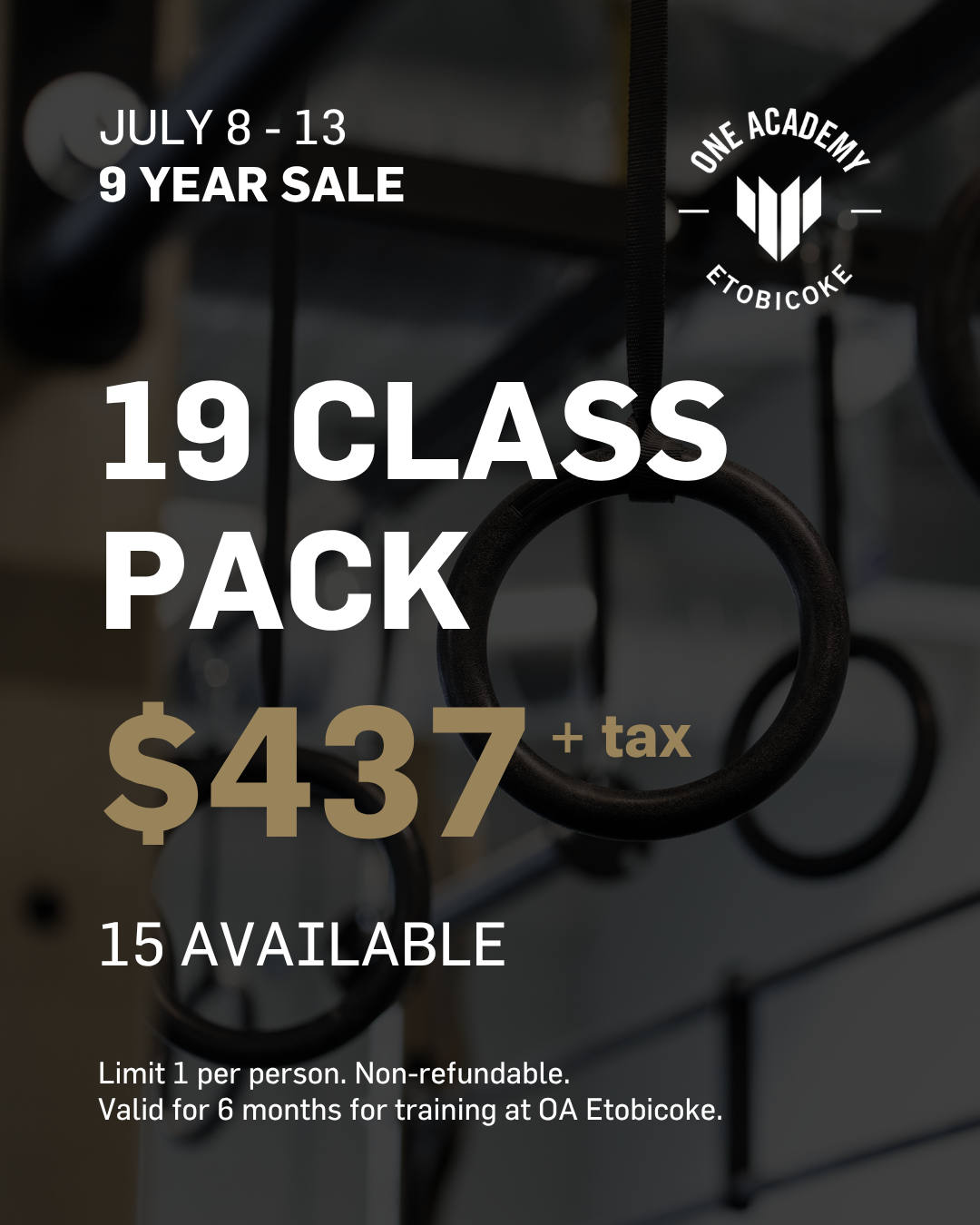 19 CLASS PACK - ETOBICOKE - 9 YR SALE